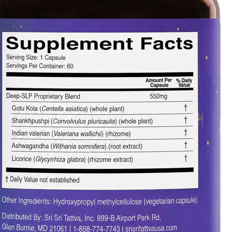Deep-SLP Supplement Facts panel