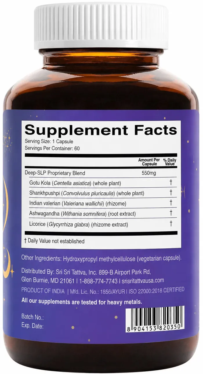 Deep-SLP Supplement Facts panel